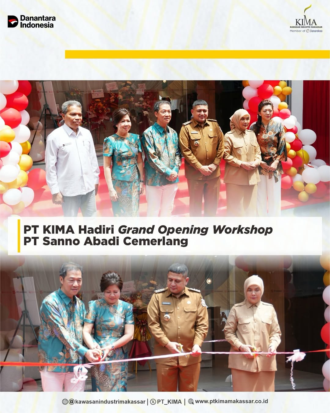 Direktur Utama PT Kawasan Industri Makassar (KIMA), Alif Abadi, bersama Kepala Divisi Pemasaran