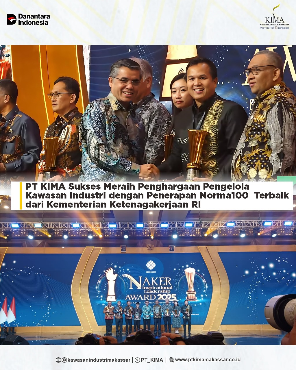 Mewakili PT Kawasan Industri Makassar (PT KIMA), Direktur Keuangan dan Pengembangan Bisnis, R.B.